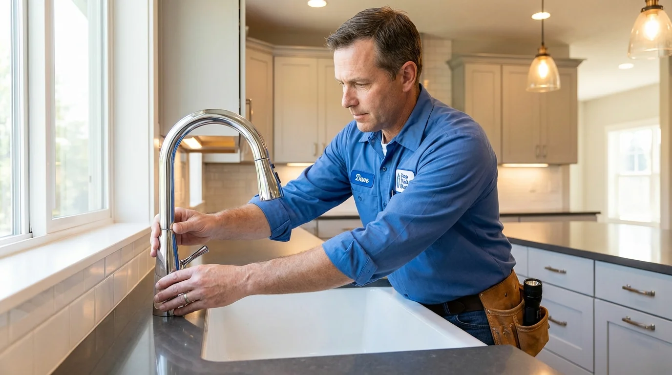 Kitchen faucet installation by Johns Plumbing LLC in Mantachie